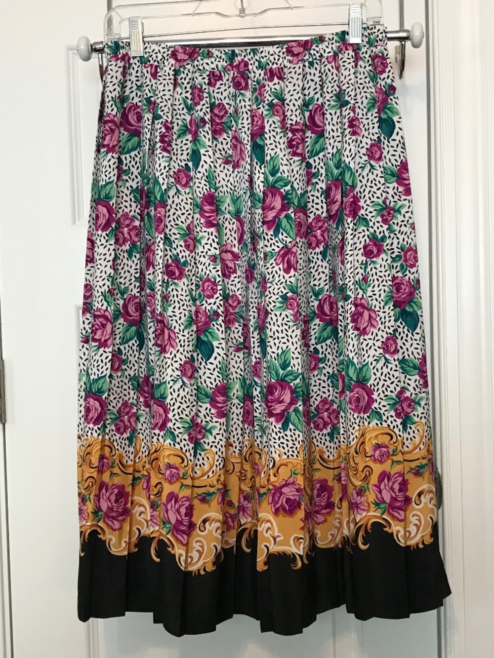 Vintage Leslie Fay pleated midi floral skirt (10P)